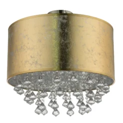Deckenlampe Amy mit Acrylkristallen, blattgold