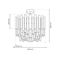 Deckenlampe Aspen, Metall goldfarben, Glaskristalle, Ø 45 cm