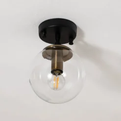 Deckenlampe Atmaca 10205 gold antik/schwarz Glas klar Ø 15cm