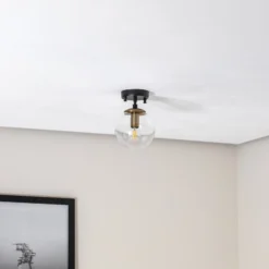 Deckenlampe Atmaca 10205 gold antik/schwarz Glas klar Ø 15cm