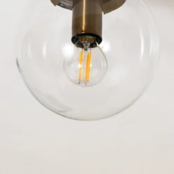 Deckenlampe Atmaca 10205 gold antik/schwarz Glas klar Ø 15cm