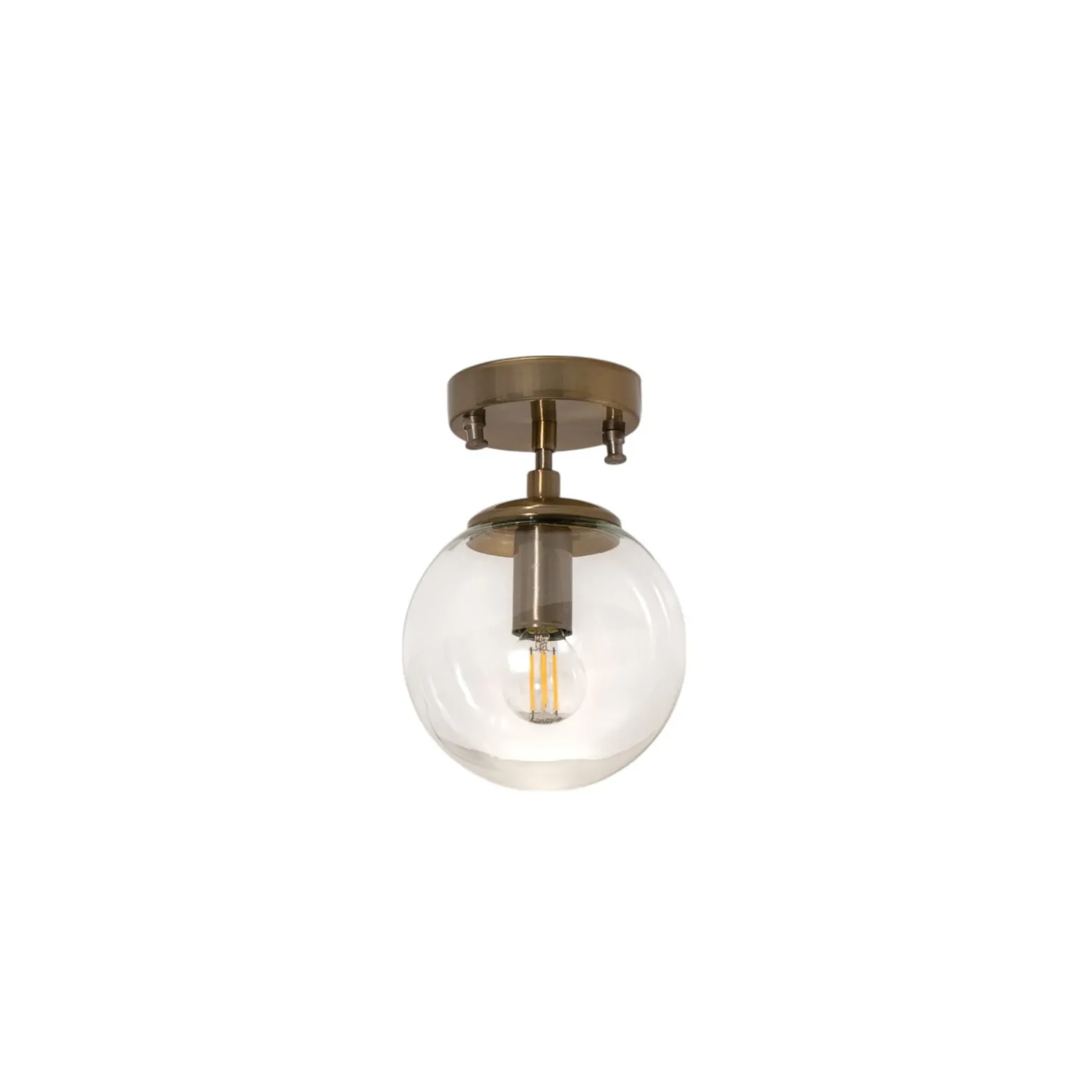 Deckenlampe Atmaca 10215, goldfarben antik, Glas klar Ø 15cm