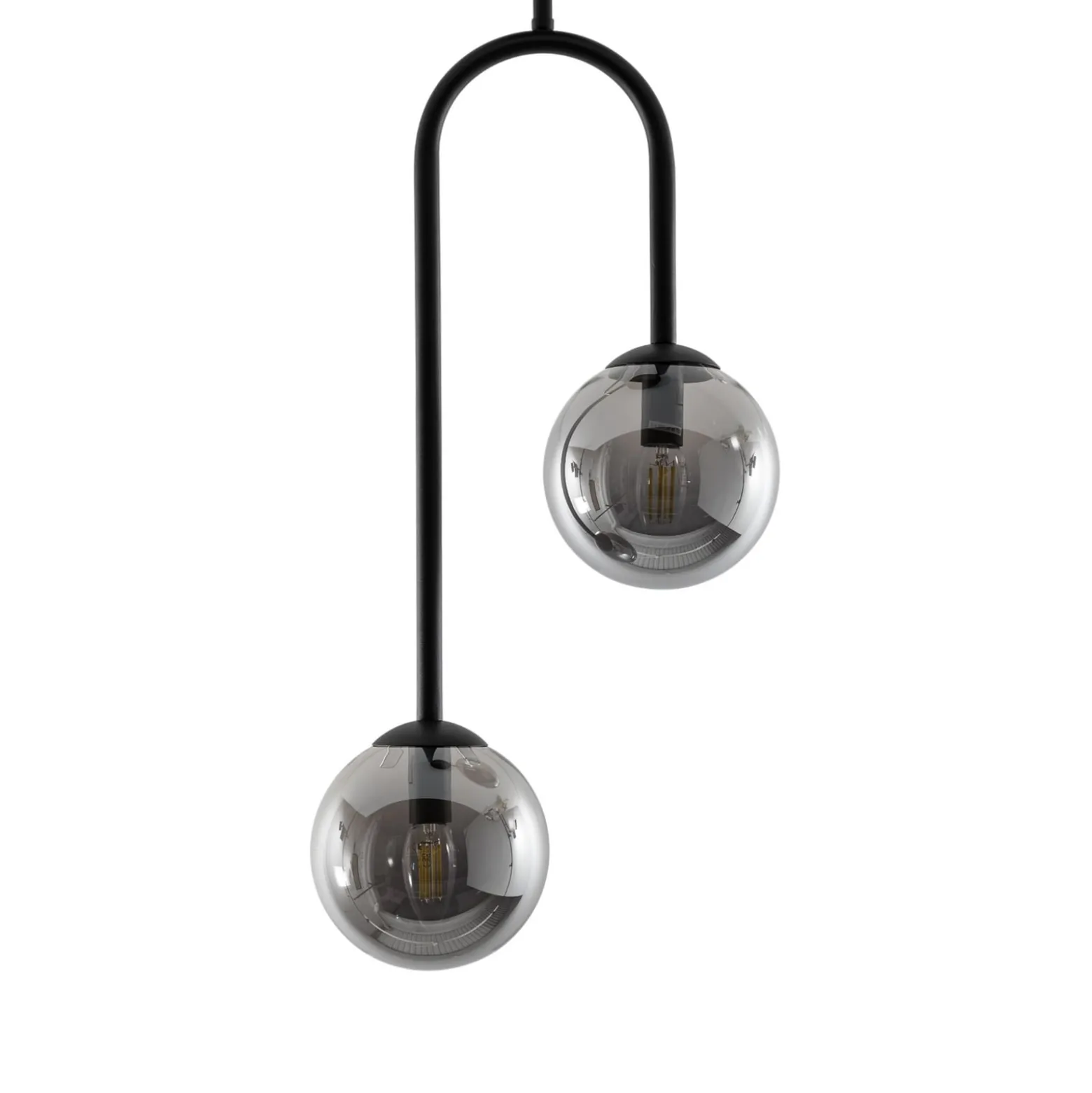 Deckenlampe Atria, rauchgrau/schwarz, Höhe 76 cm, 2-flg.
