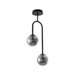 Deckenlampe Atria, rauchgrau/schwarz, Höhe 76 cm, 2-flg.