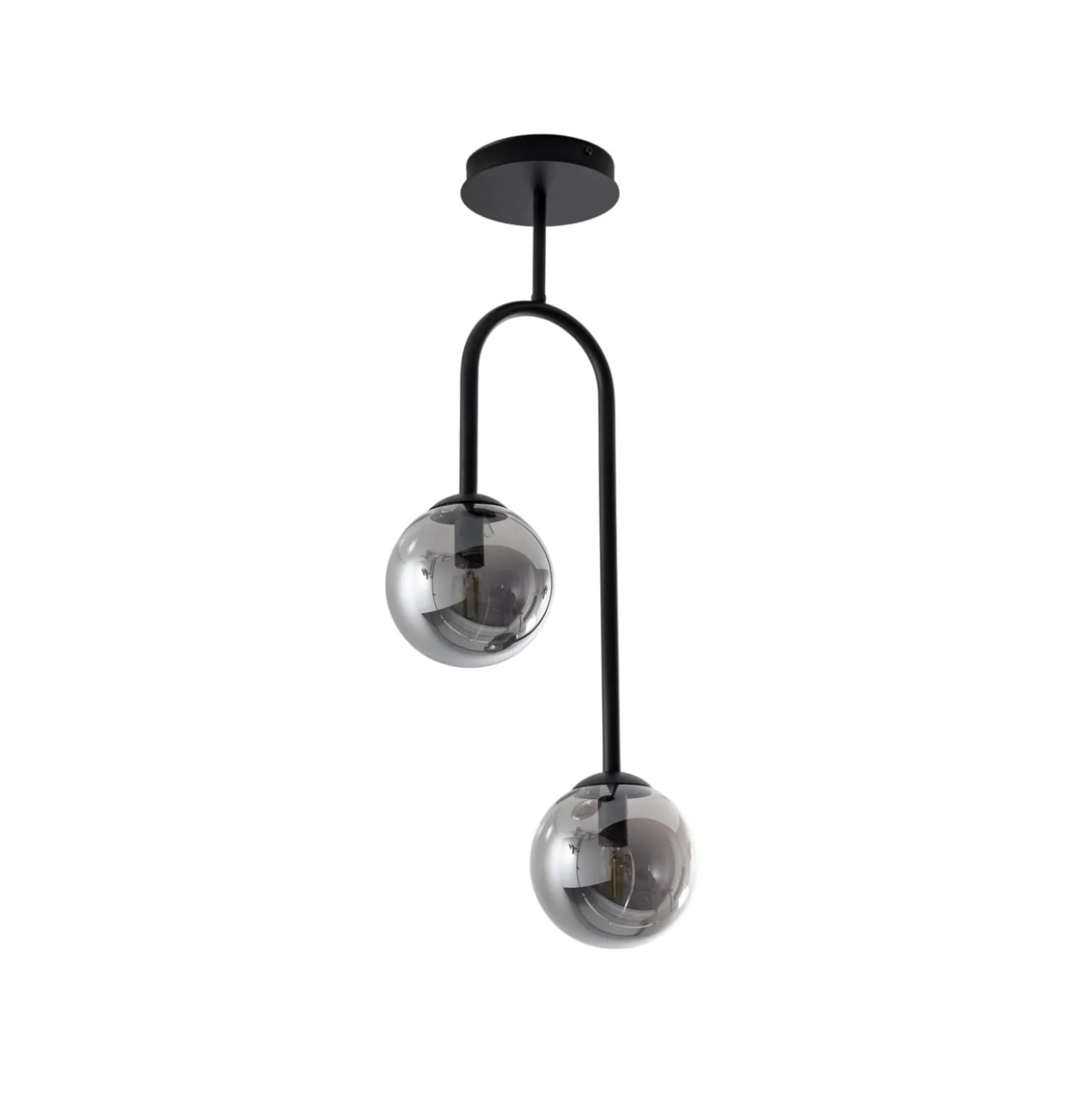 Deckenlampe Atria, rauchgrau/schwarz, Höhe 76 cm, 2-flg.