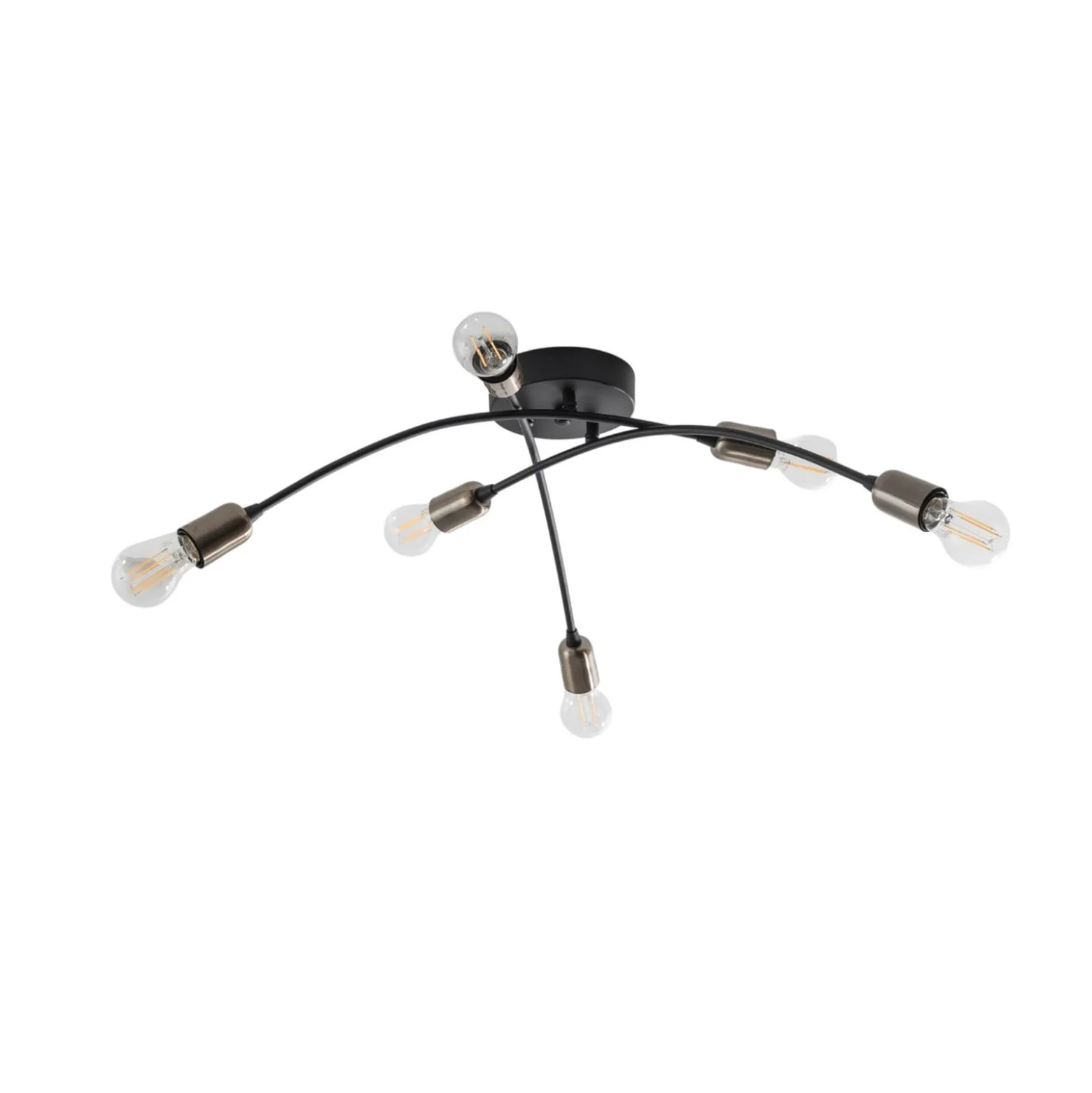 Deckenlampe Banana, schwarz, Metall, 67 cm, 6-flammig, E27