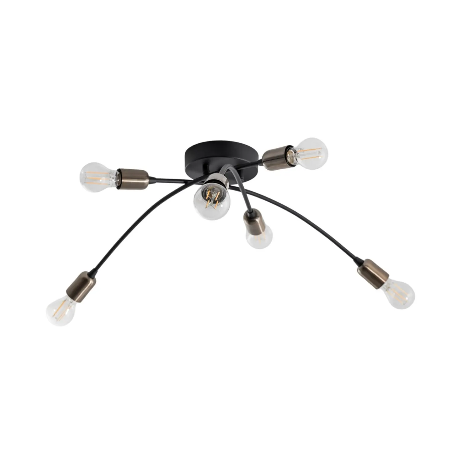Deckenlampe Banana, schwarz, Metall, 67 cm, 6-flammig, E27