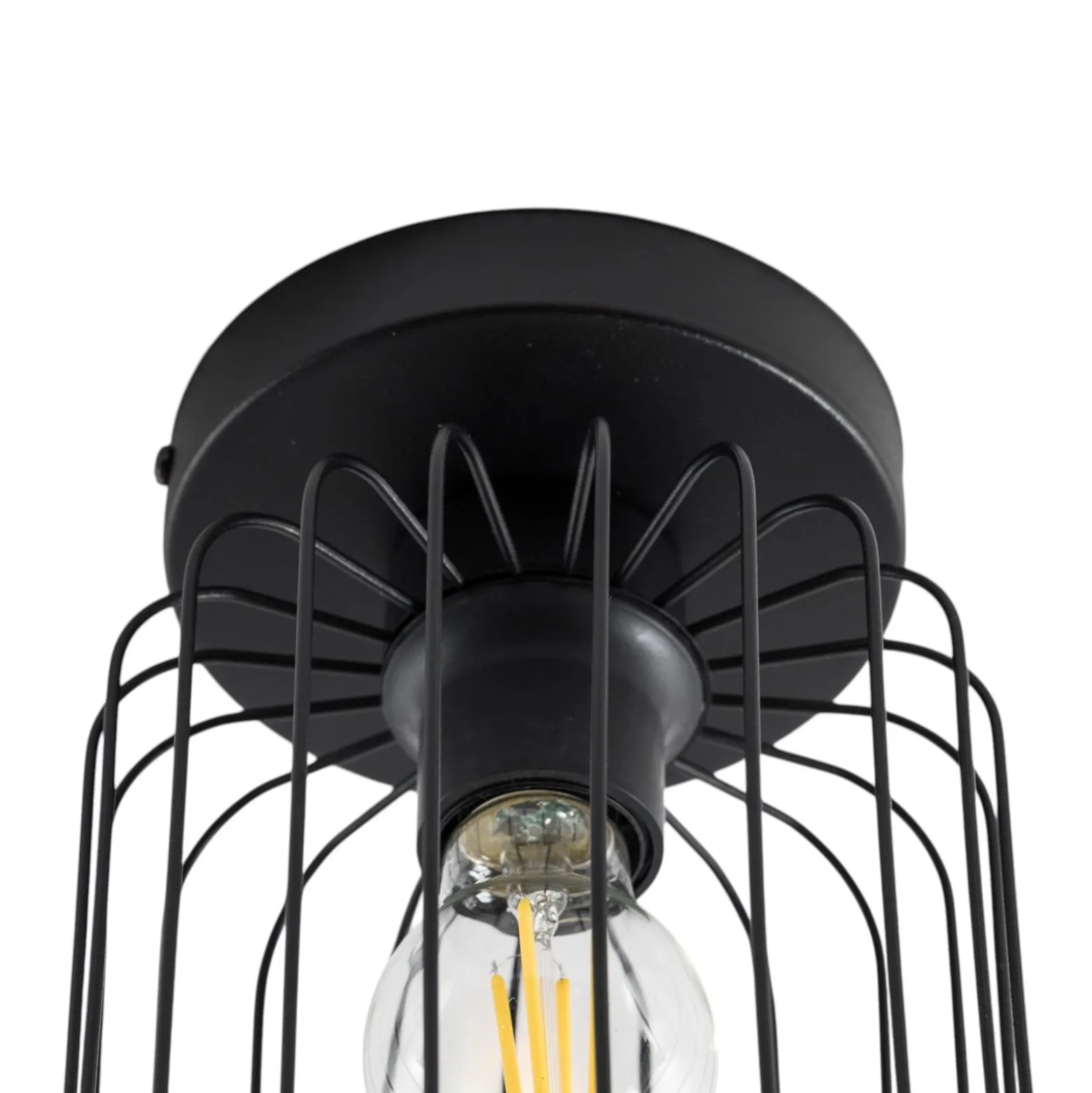 Deckenlampe Barn, Ø 16 cm, schwarz, Metall, E27