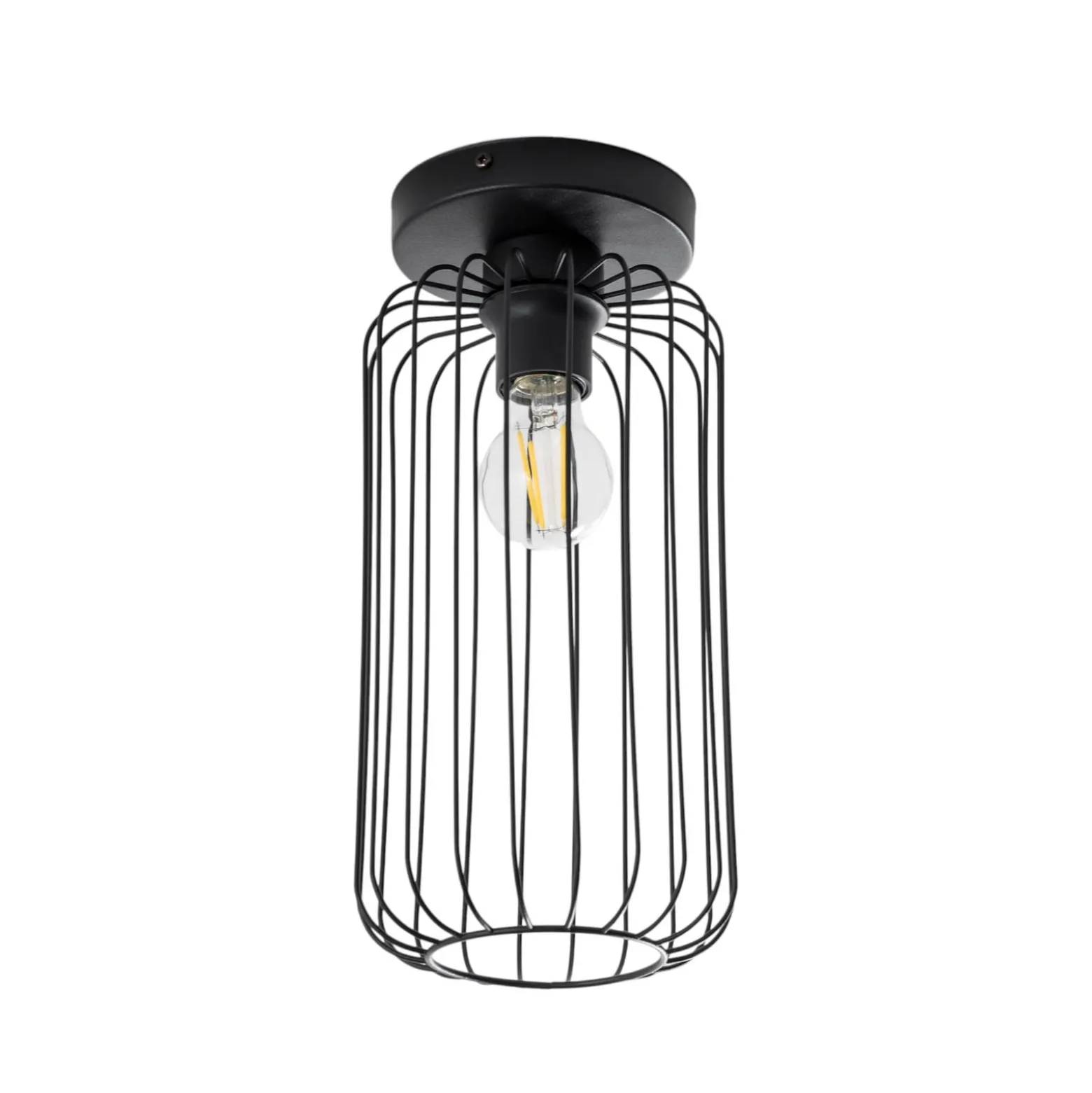 Deckenlampe Barn, Ø 16 cm, schwarz, Metall, E27