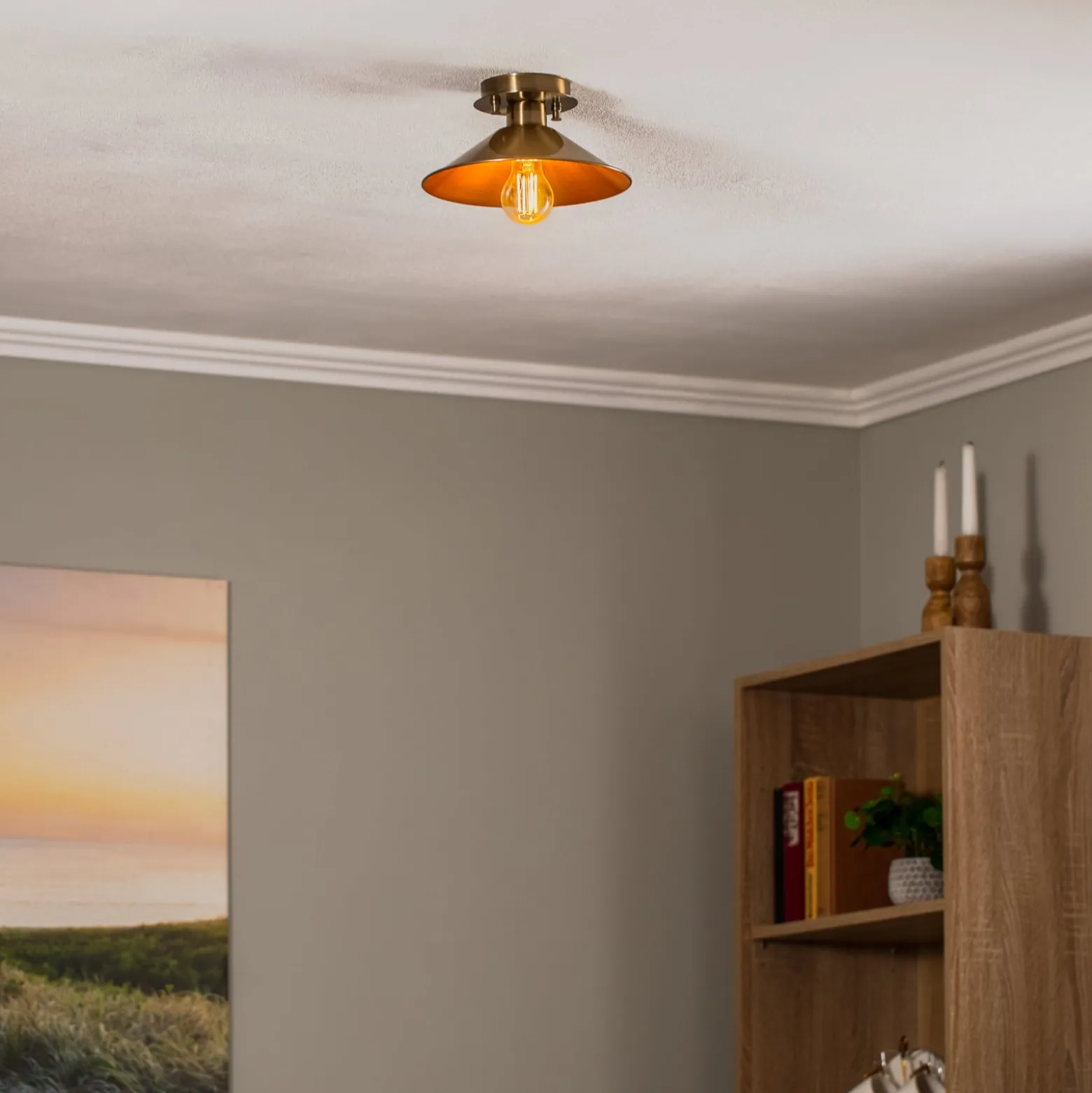 Deckenlampe Berceste N-662 1-flg. Ø24cm gold antik