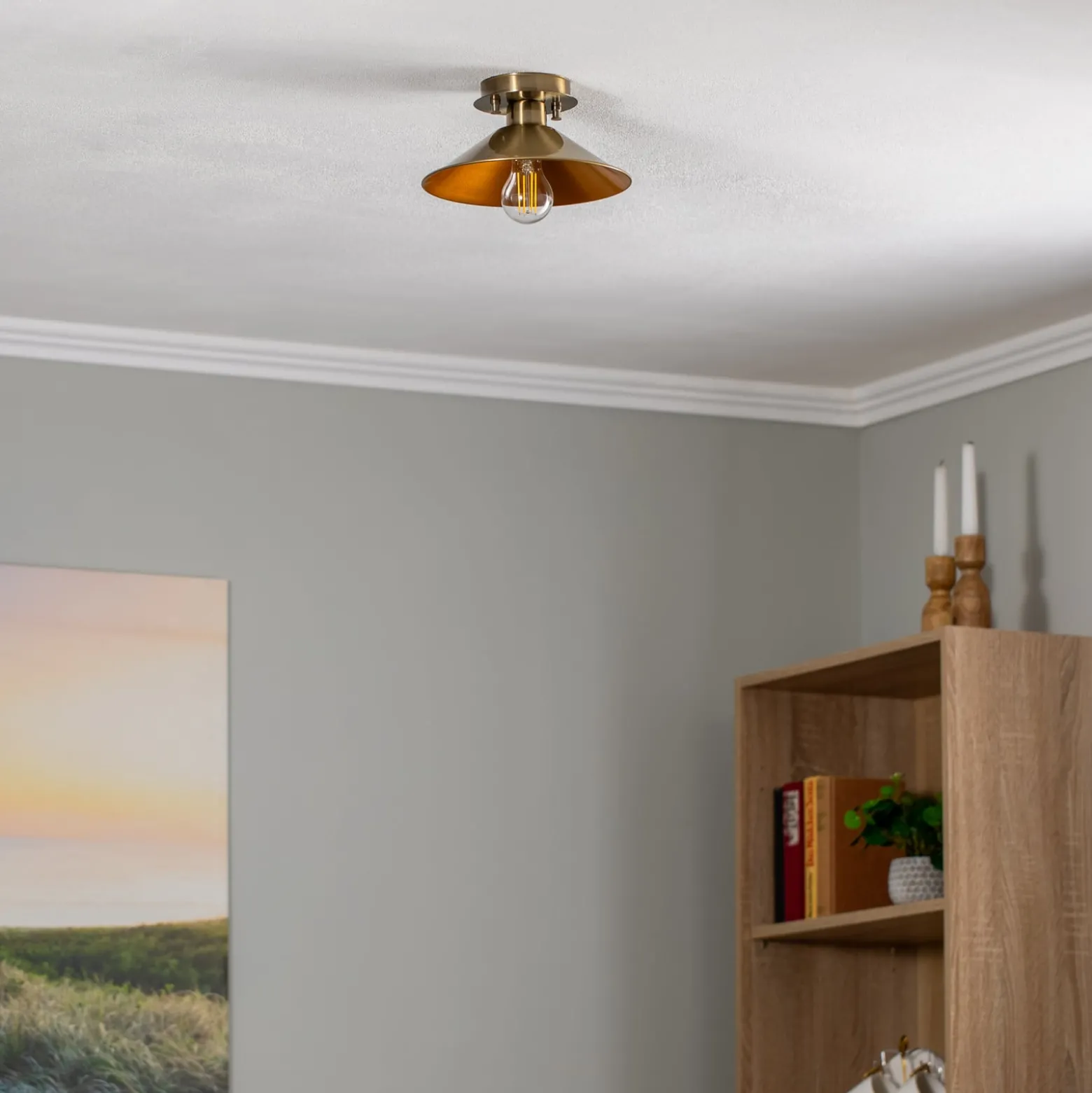 Deckenlampe Berceste N-662 1-flg. Ø24cm gold antik