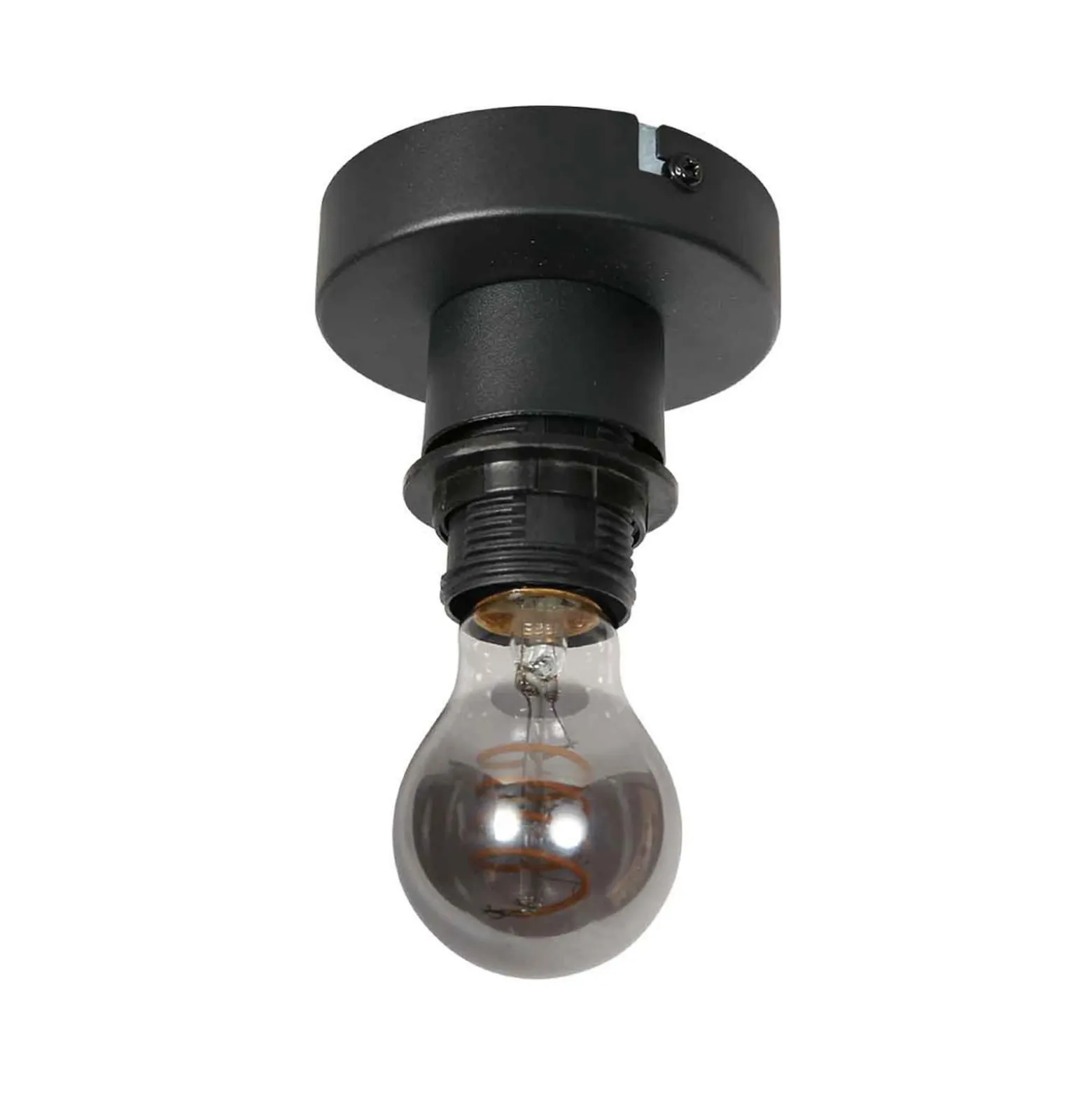 Deckenlampe Bloeba, Ø 30 cm schwarz/bernsteinfarben, Glas