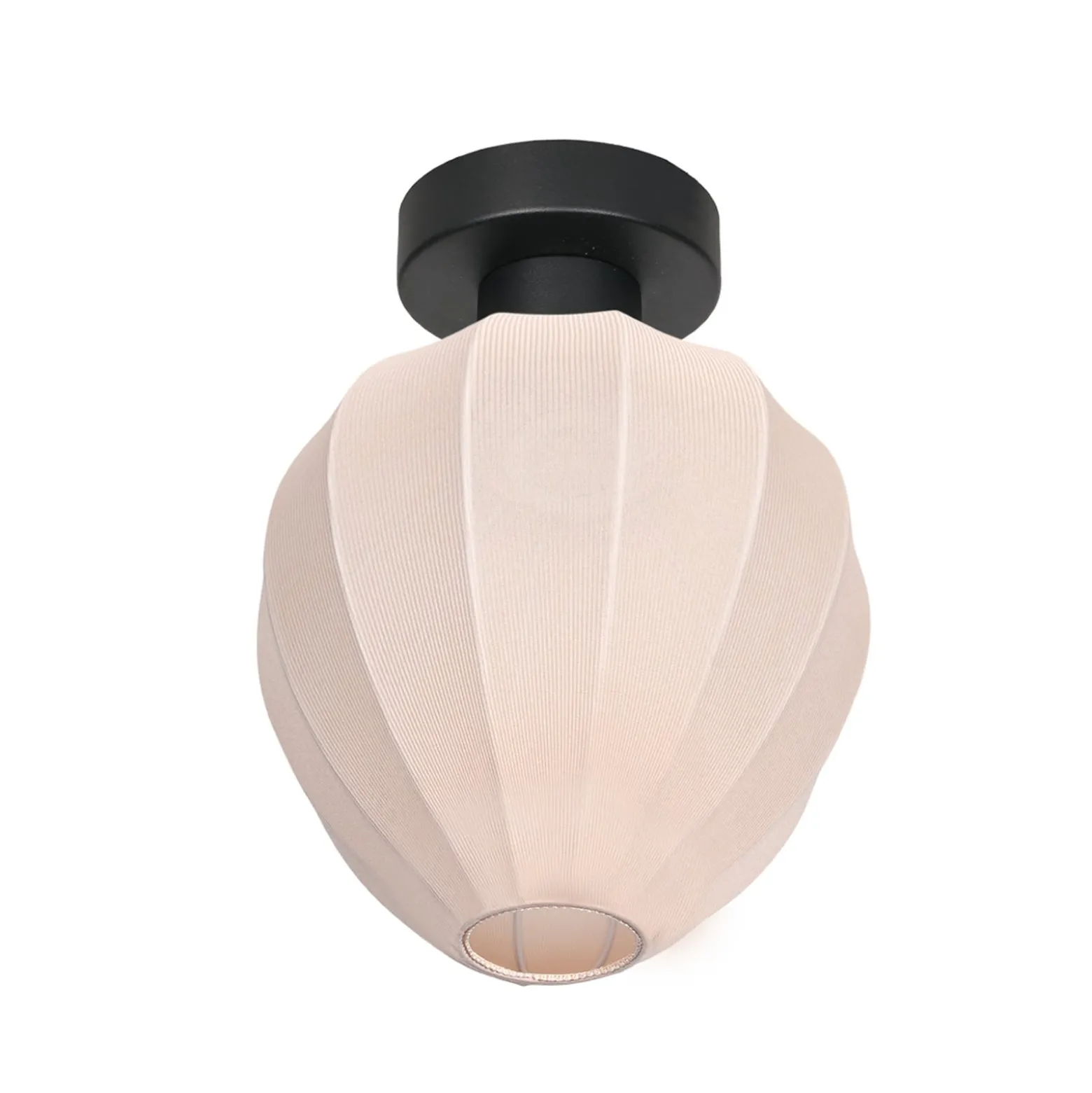 Deckenlampe Bloeba, weiß/schwarz, Ø 25 cm, Leinen/Metall