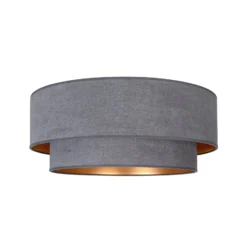 Deckenlampe Boho, grau/gold, Ø 60 cm, Textil, E27