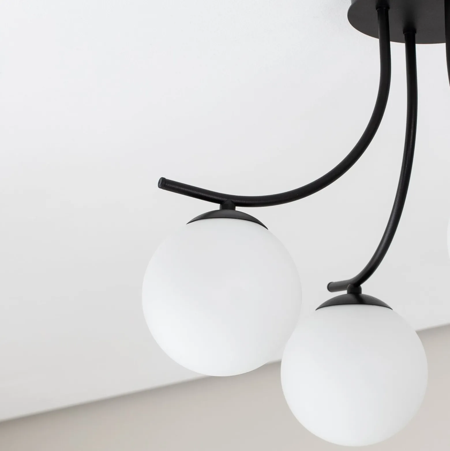 Deckenlampe Boston, schwarz/opal, 4-flammig