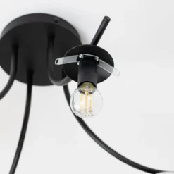 Deckenlampe Boston, schwarz/opal, 4-flammig