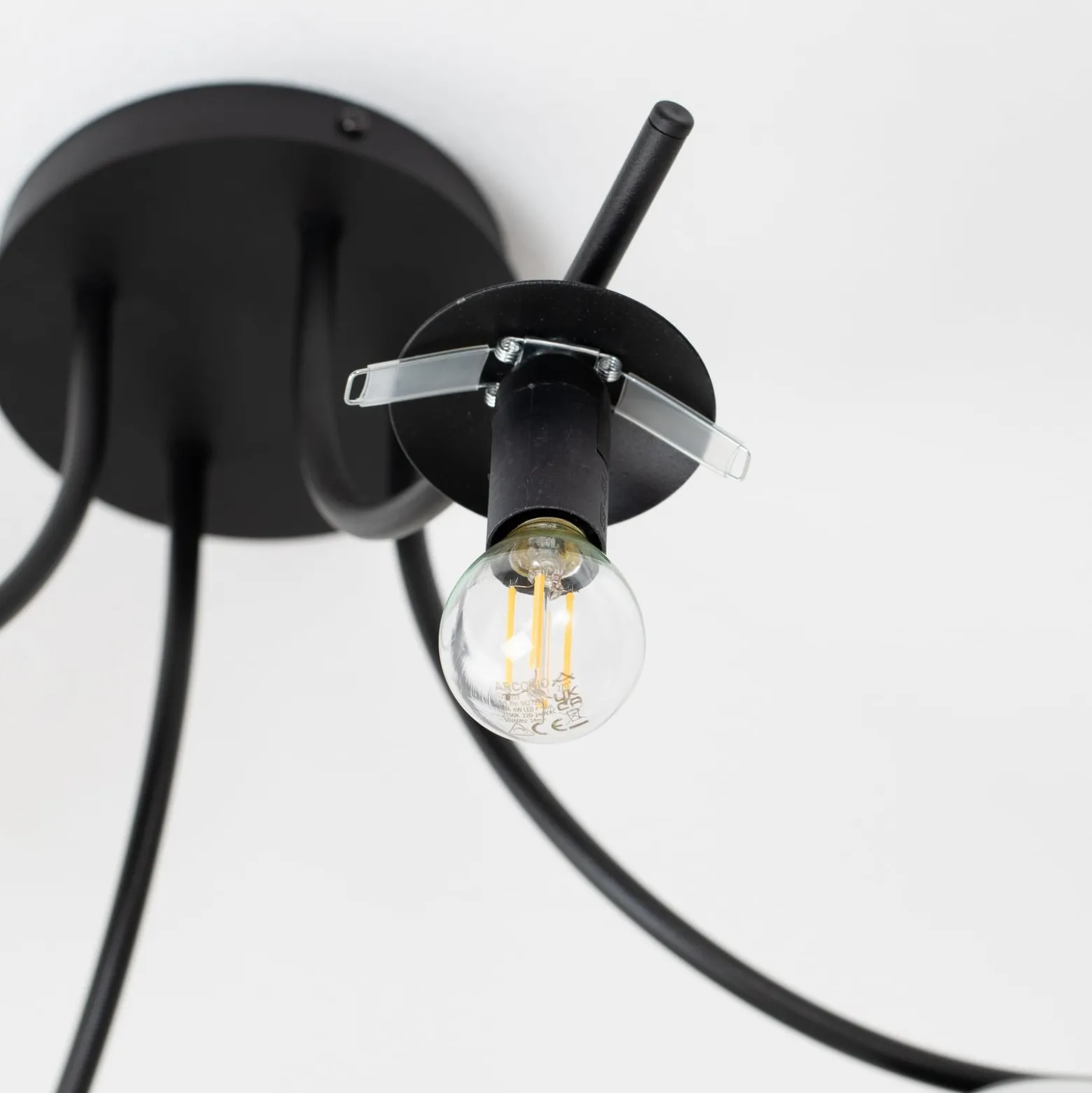 Deckenlampe Boston, schwarz/opal, 4-flammig