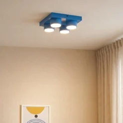 Deckenlampe Brix, blau, 23 cm lang, 4-flammig, GX53