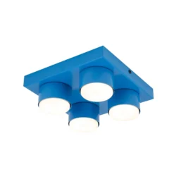 Deckenlampe Brix, blau, 23 cm lang, 4-flammig, GX53