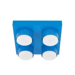 Deckenlampe Brix, blau, 23 cm lang, 4-flammig, GX53