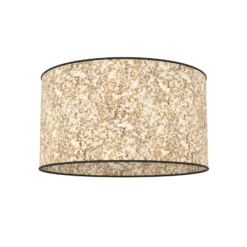 Deckenlampe Butterburn, Ø 38 cm, beige/grün, Stoff