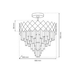 Deckenlampe Carisma Metall chromfarben Glaskristalle Ø 50 cm