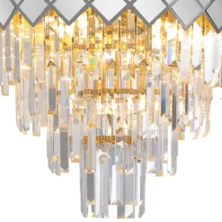 Deckenlampe Carisma Metall chromfarben Glaskristalle Ø 50 cm