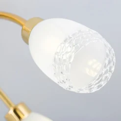 Deckenlampe CARLA, messingfarben, Ø 60 cm Metall/Glas 5-flg.