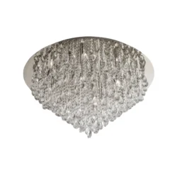 Deckenlampe Celeste mit K9-Kristallen, Ø75cm chrom