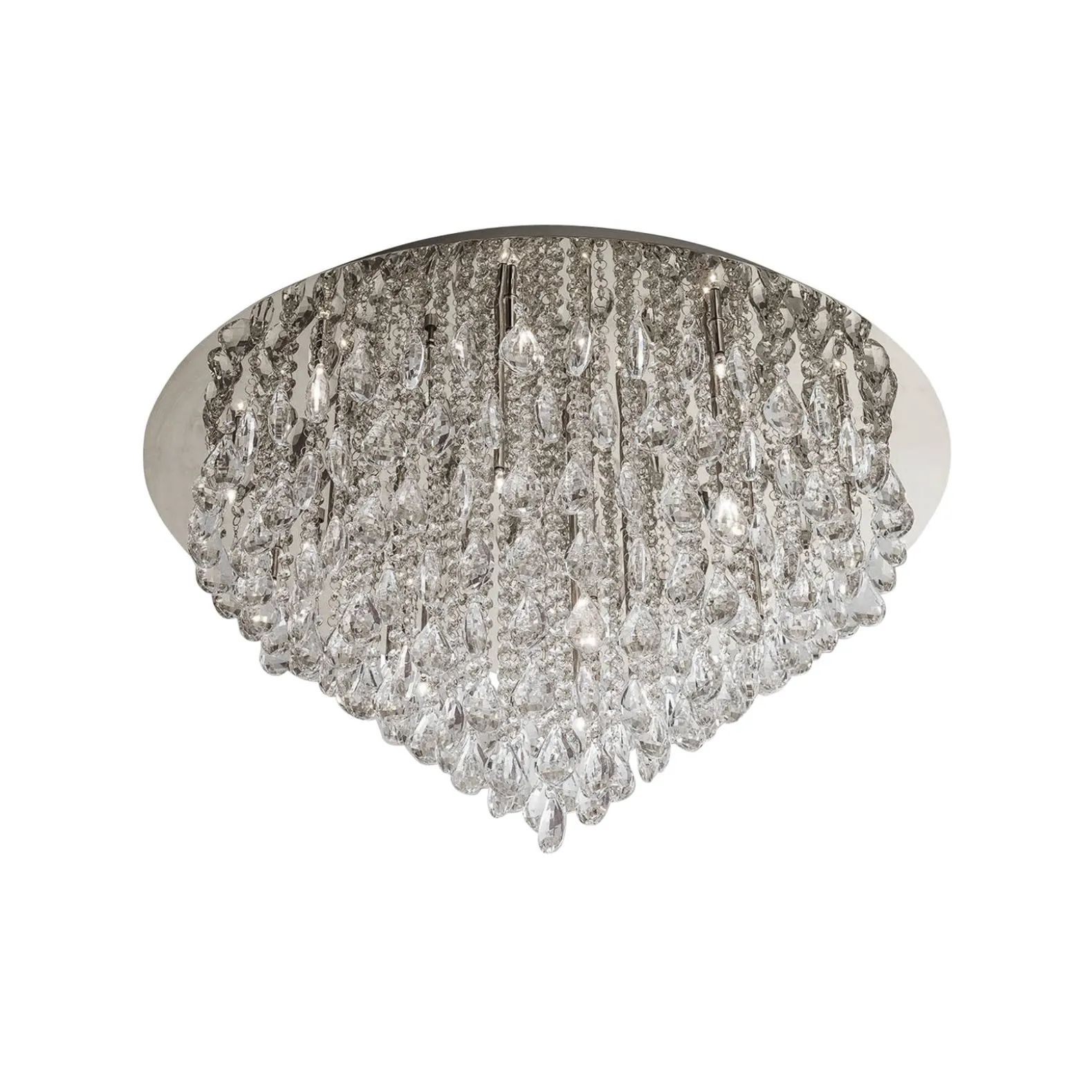 Deckenlampe Celeste mit K9-Kristallen, Ø75cm chrom