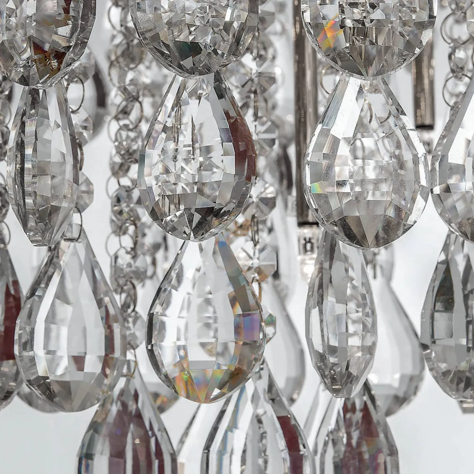 Deckenlampe Celeste mit K9-Kristallen, Ø75cm chrom