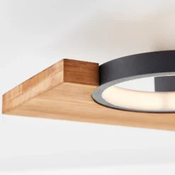Deckenlampe Cheesy aus Holz, zweiflammig