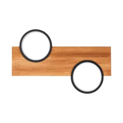 Deckenlampe Cheesy aus Holz, zweiflammig