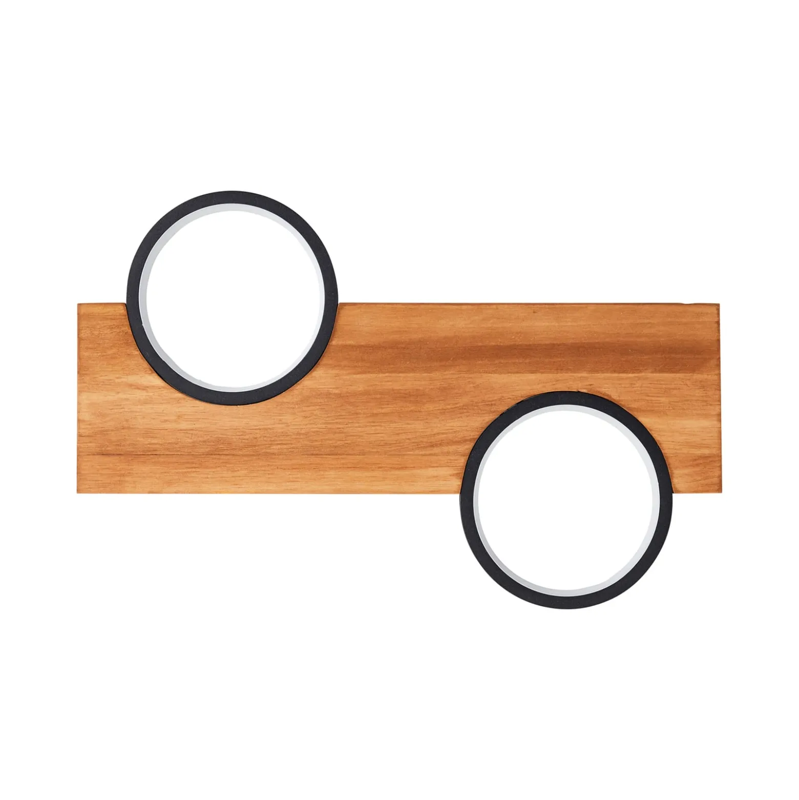 Deckenlampe Cheesy aus Holz, zweiflammig