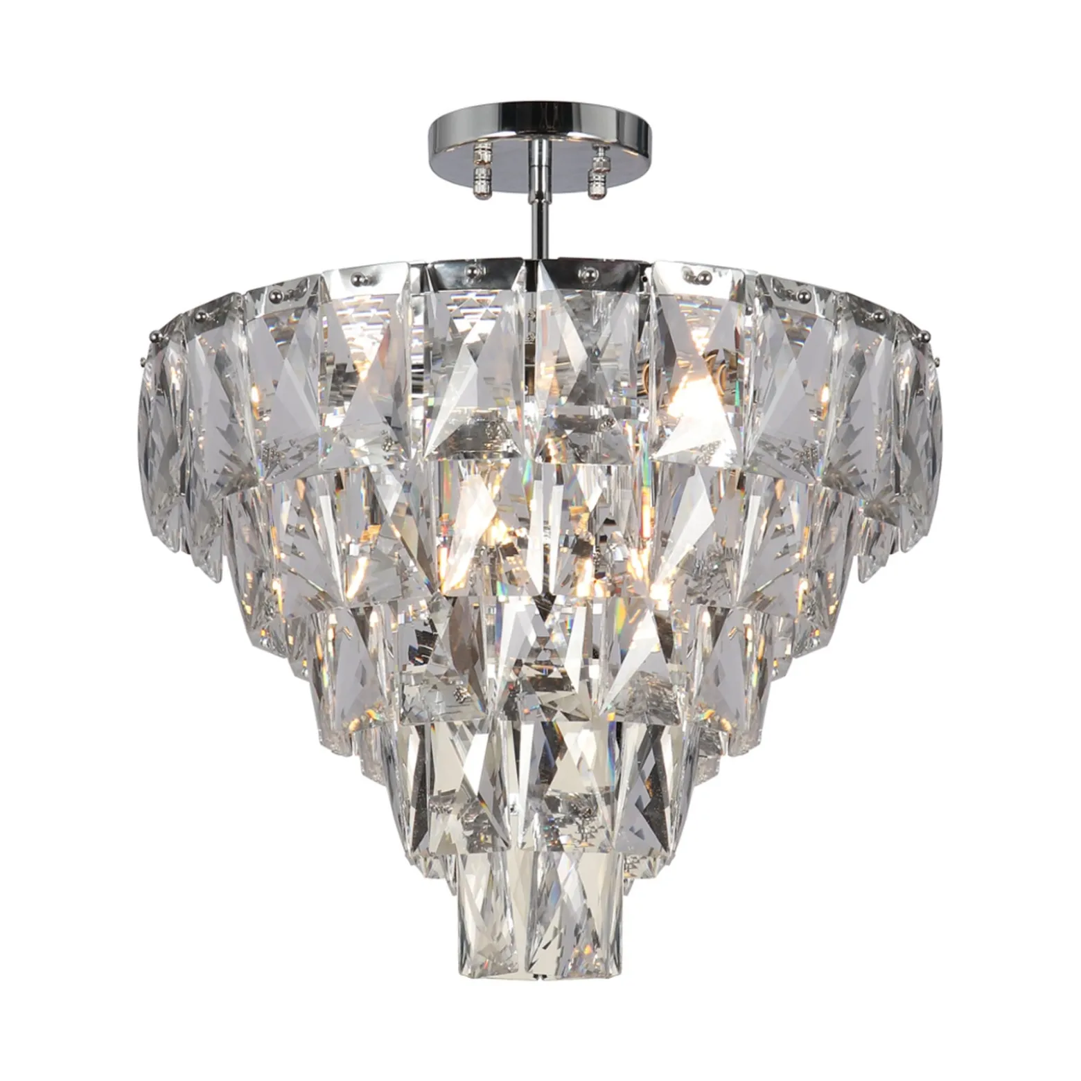 Deckenlampe Chelsea Metall chromfarben Glaskristalle Ø 50 cm
