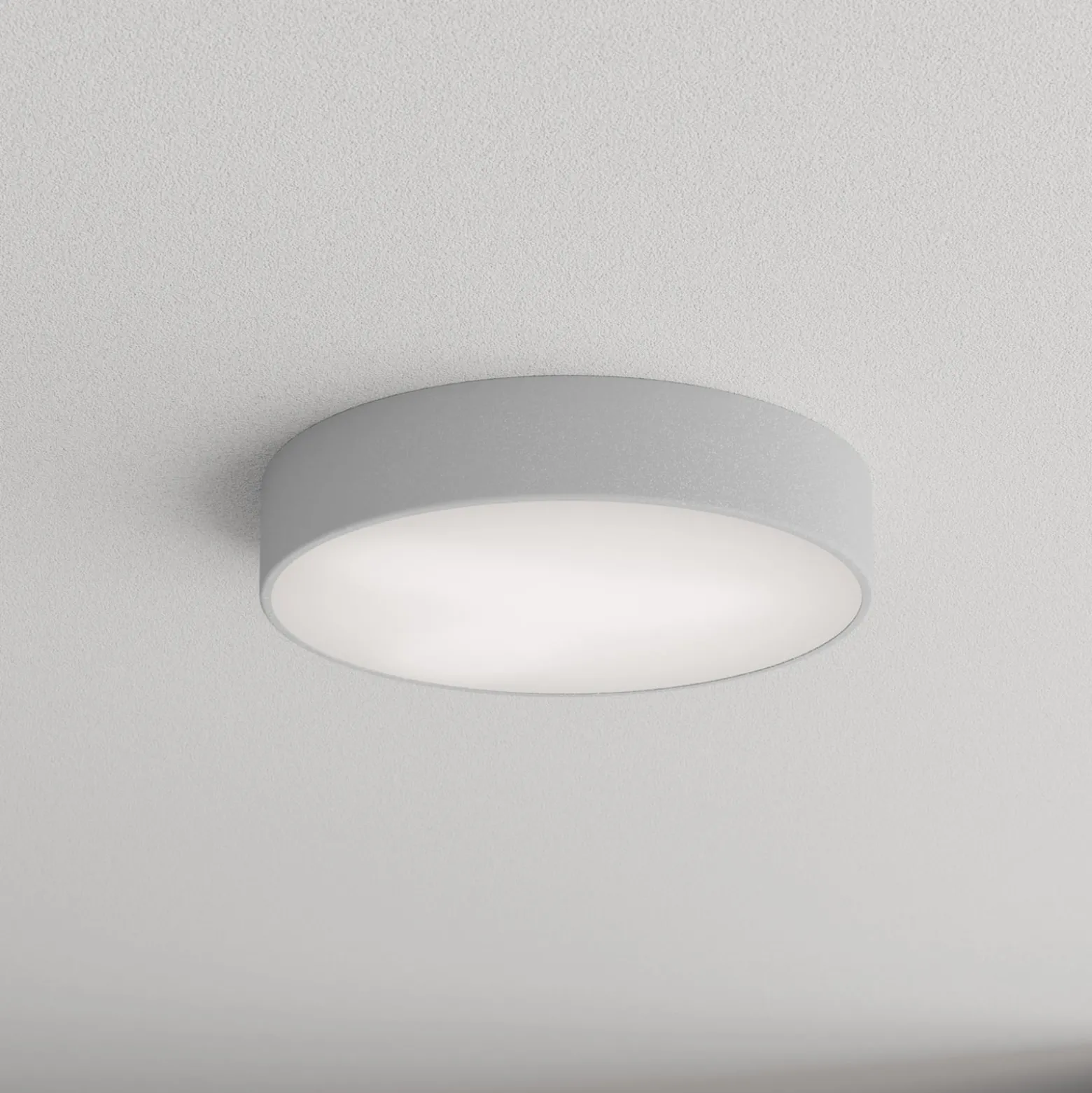 Deckenlampe Cleo 400, grau, Sensor, IP54, Ø 40 cm, Metall