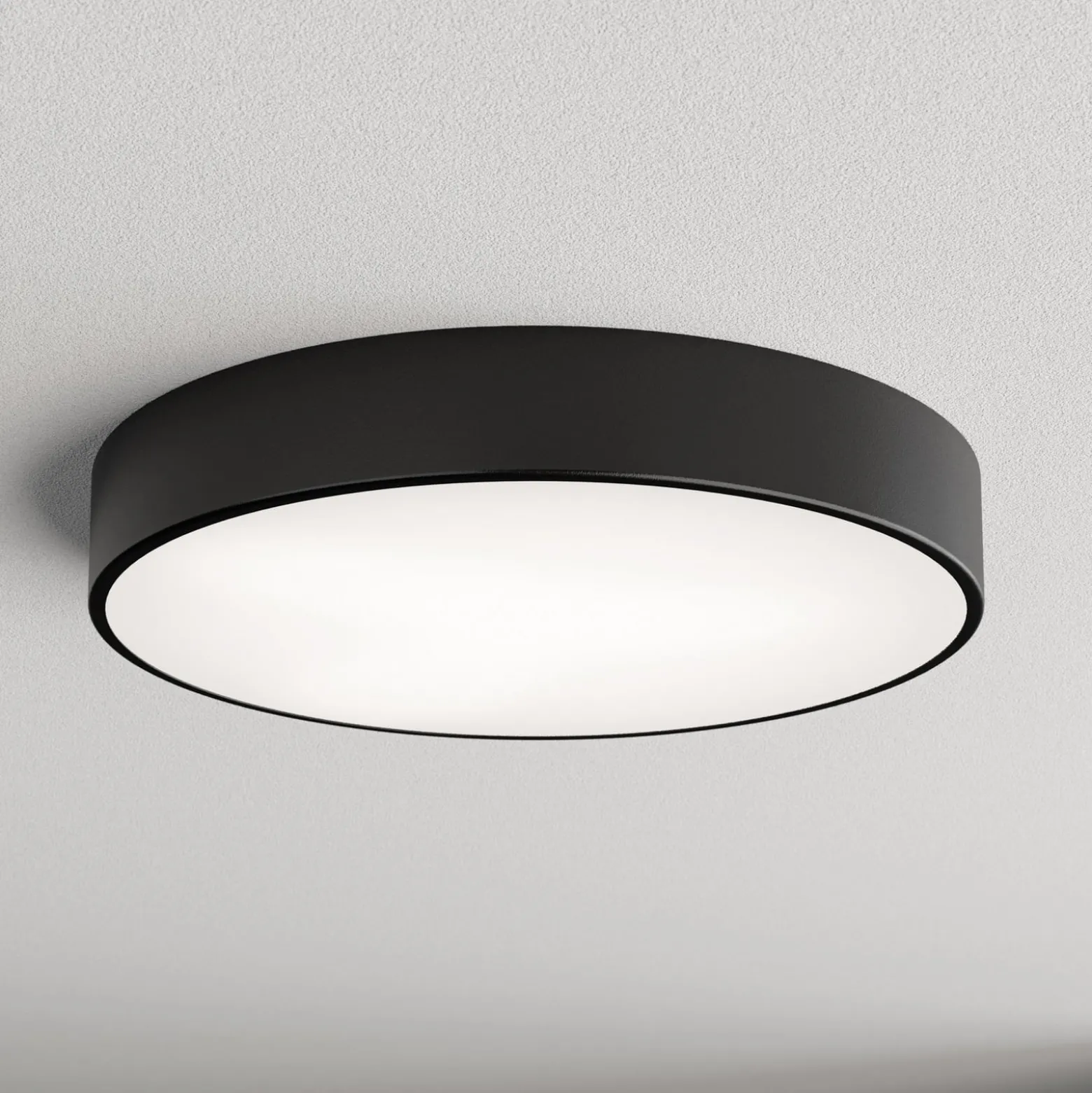 Deckenlampe Cleo 500, schwarz, Sensor, IP20, Ø 50 cm, Metall