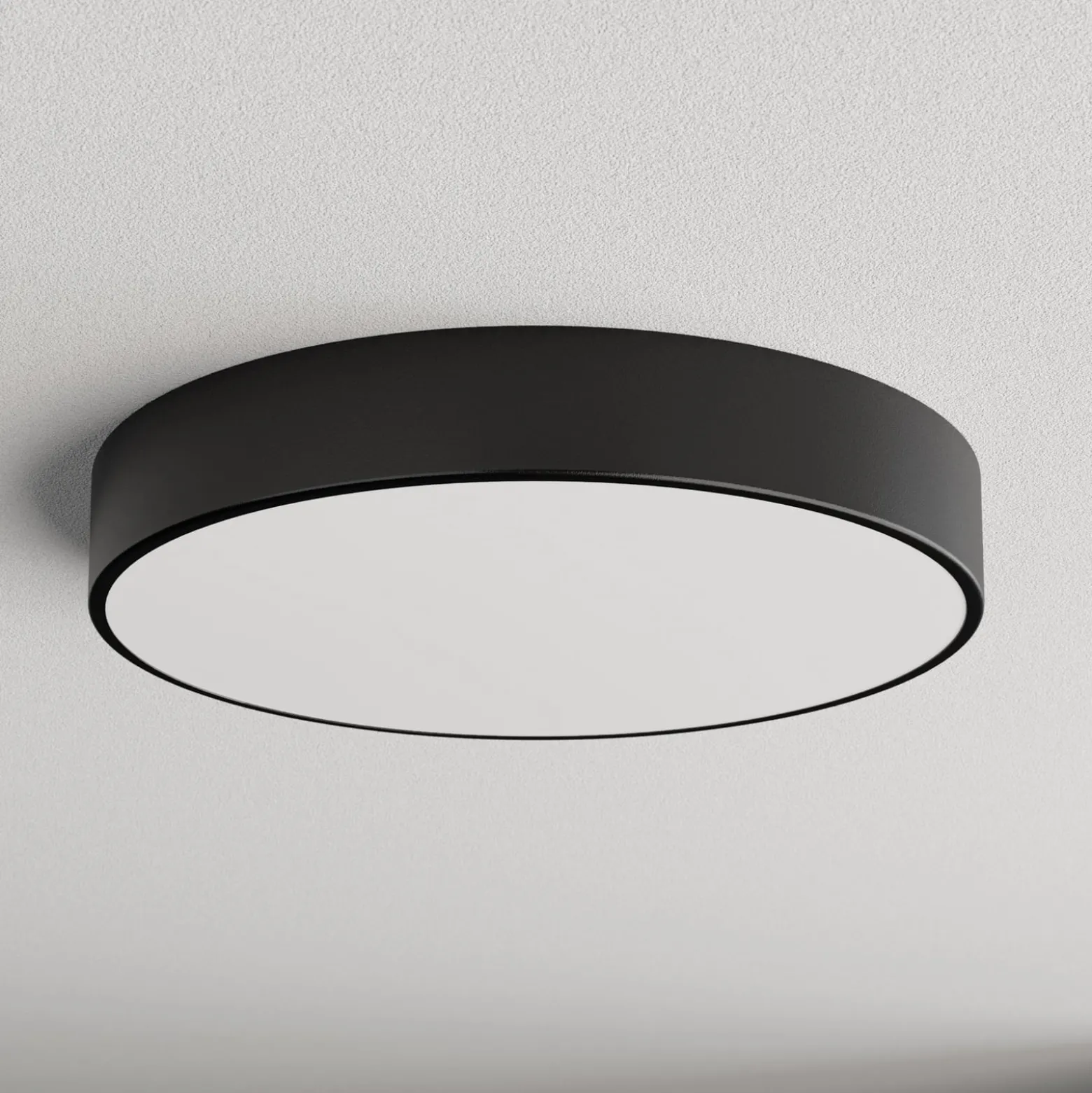 Deckenlampe Cleo 500, schwarz, Sensor, IP20, Ø 50 cm, Metall