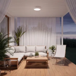 Deckenlampe Cleo 300, weiß, Sensor, IP20, Ø 30 cm, Metall
