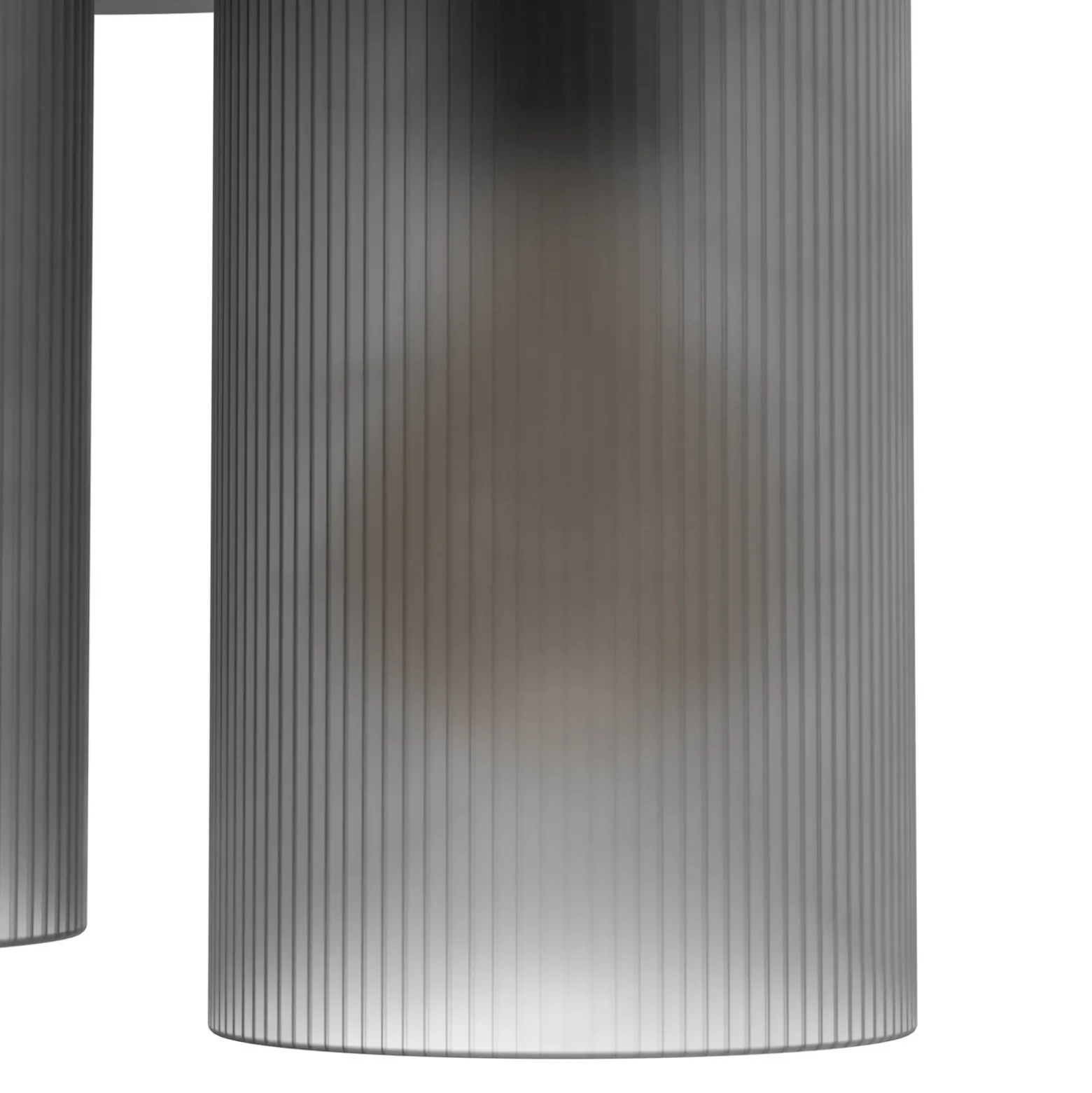 Deckenlampe Colomera, Ø 35 cm, schwarz/grau, 3-flg., Glas
