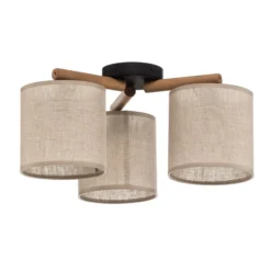 Deckenlampe Deva, Textil, dreiflammig