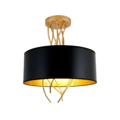 Deckenlampe Elba Ø30cm drei Fassungen schwarz/gold