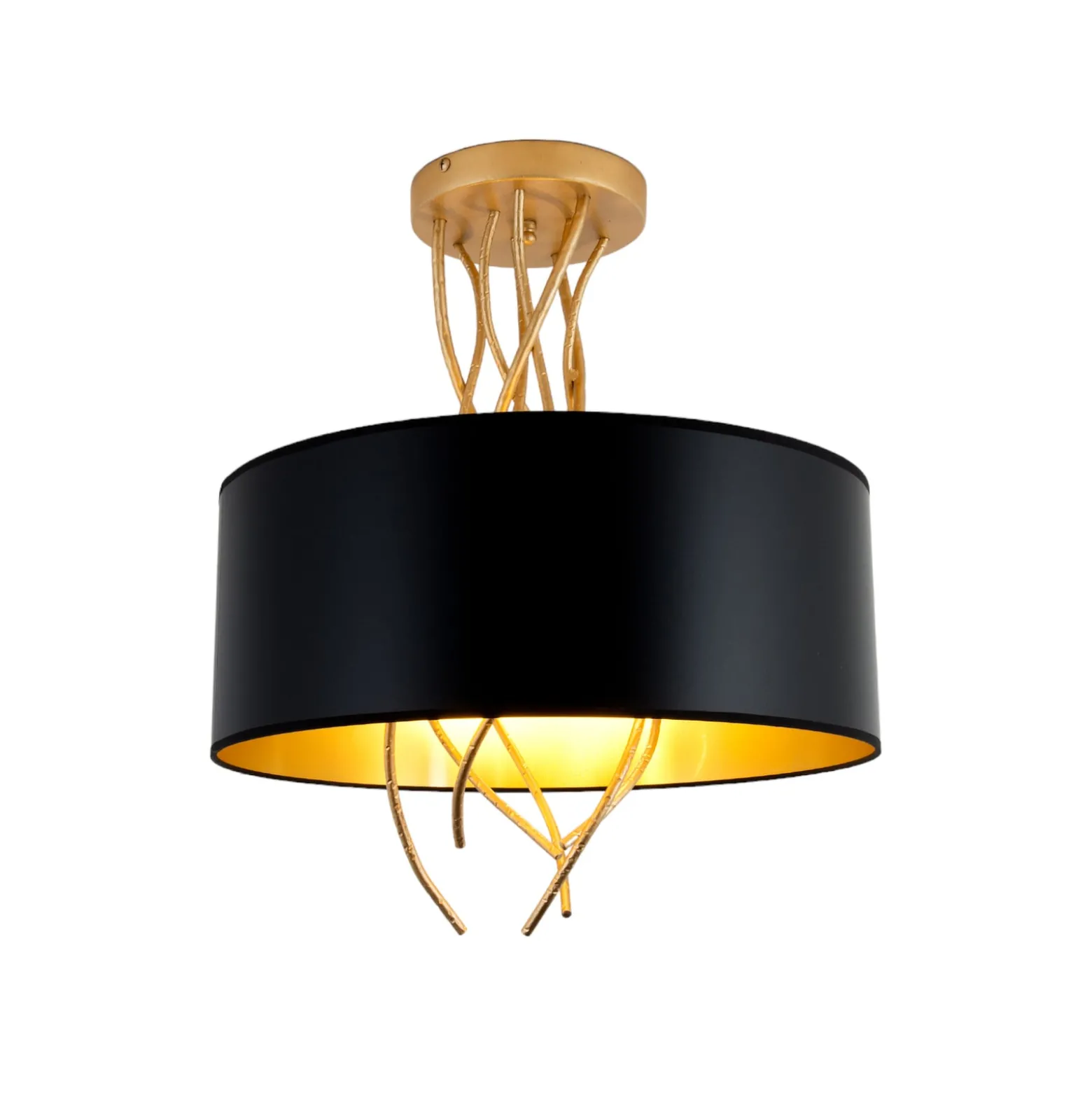 Deckenlampe Elba Ø30cm drei Fassungen schwarz/gold