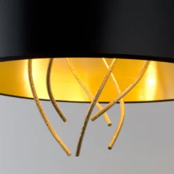 Deckenlampe Elba Ø30cm drei Fassungen schwarz/gold