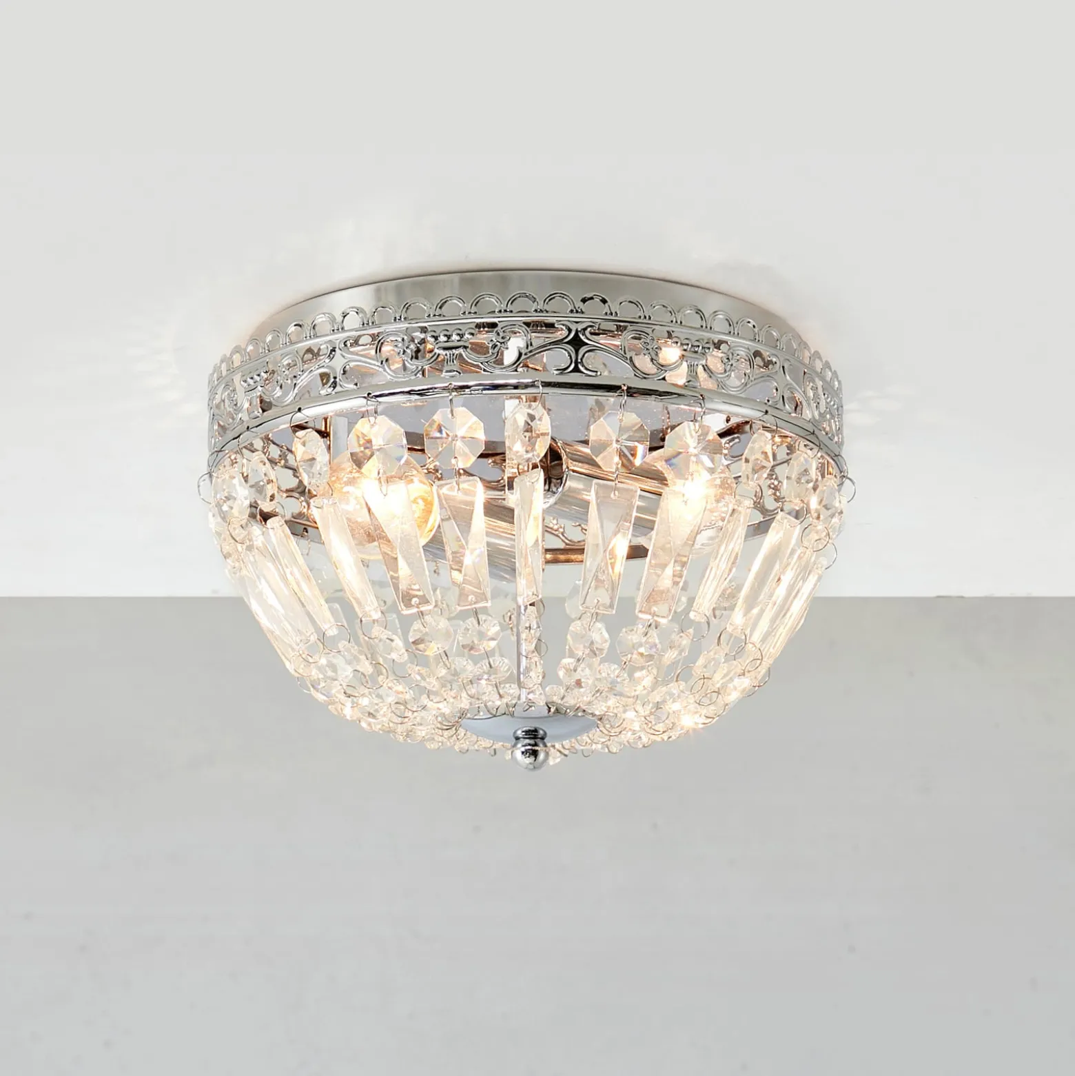 Deckenlampe Etienne Glaskristalle Ø 25cm chrom