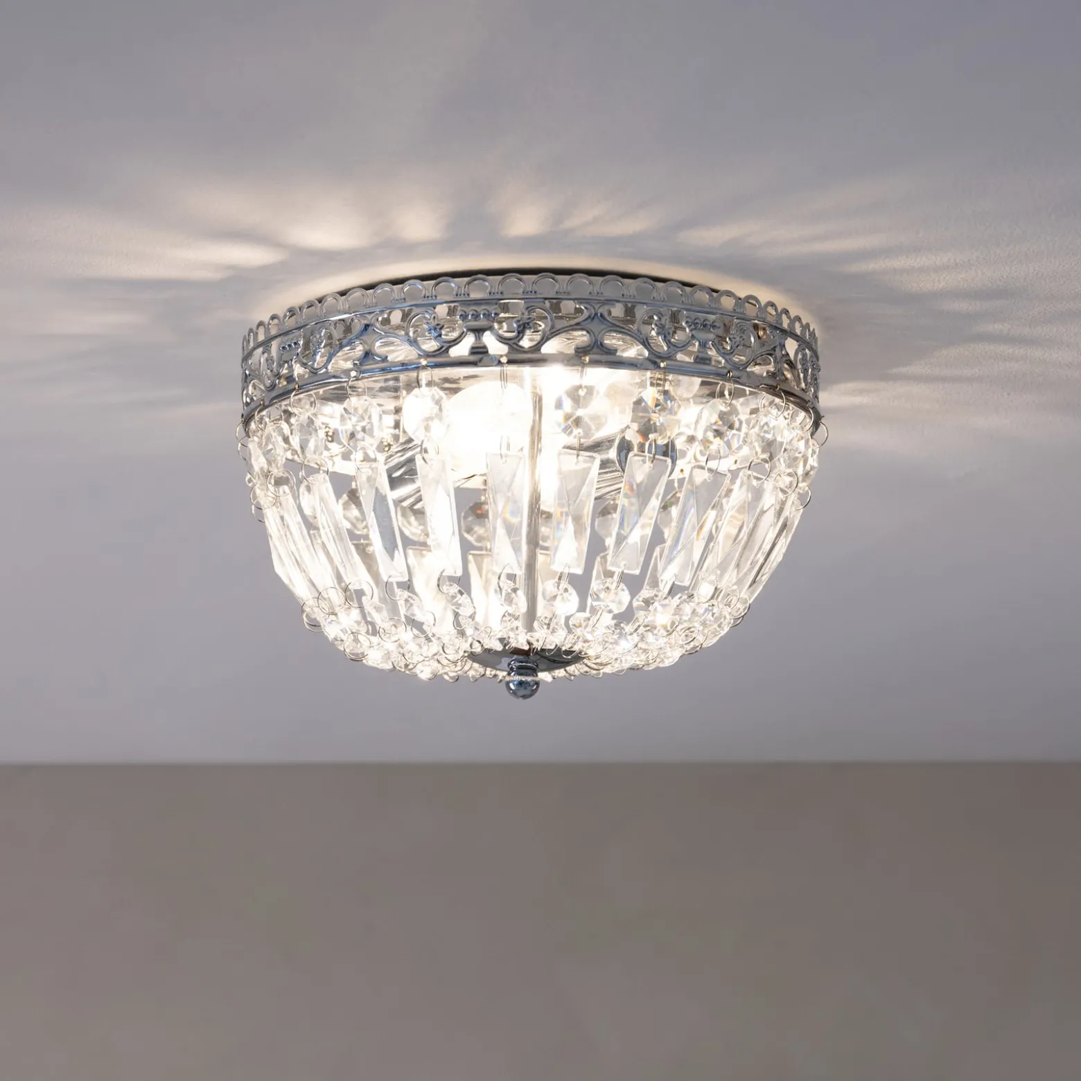 Deckenlampe Etienne Glaskristalle Ø 25cm chrom