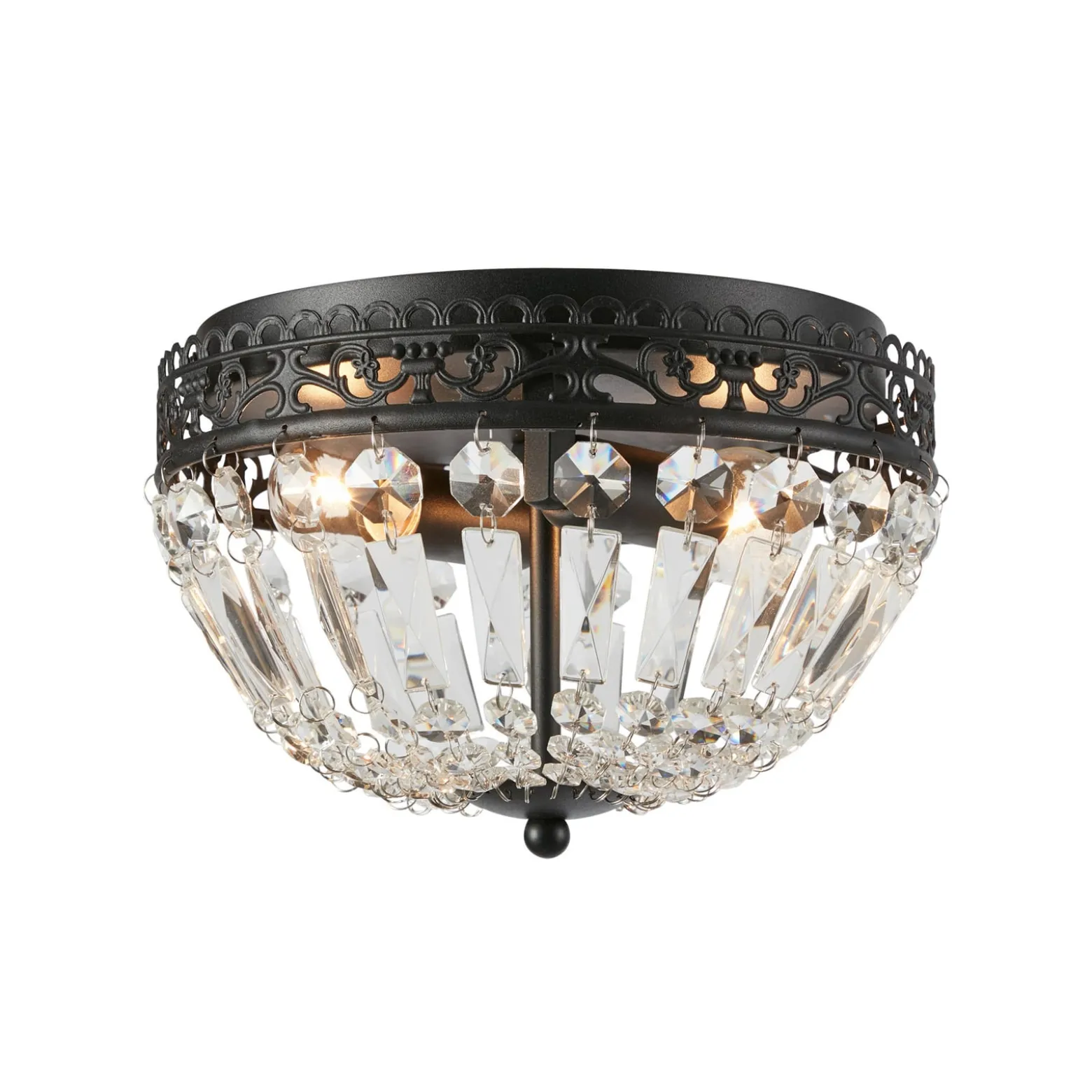 Deckenlampe Etienne Glaskristalle Ø 25cm schwarz