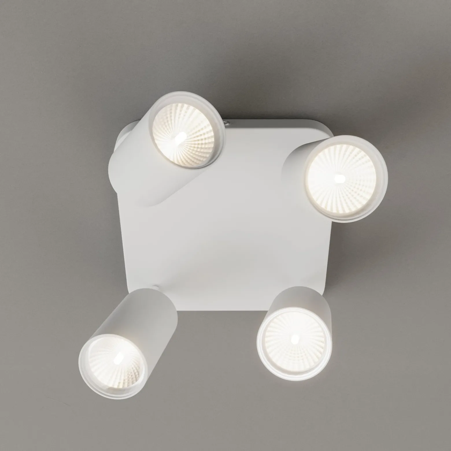 Deckenlampe Eye Spot vierflammig Quadrat, weiß