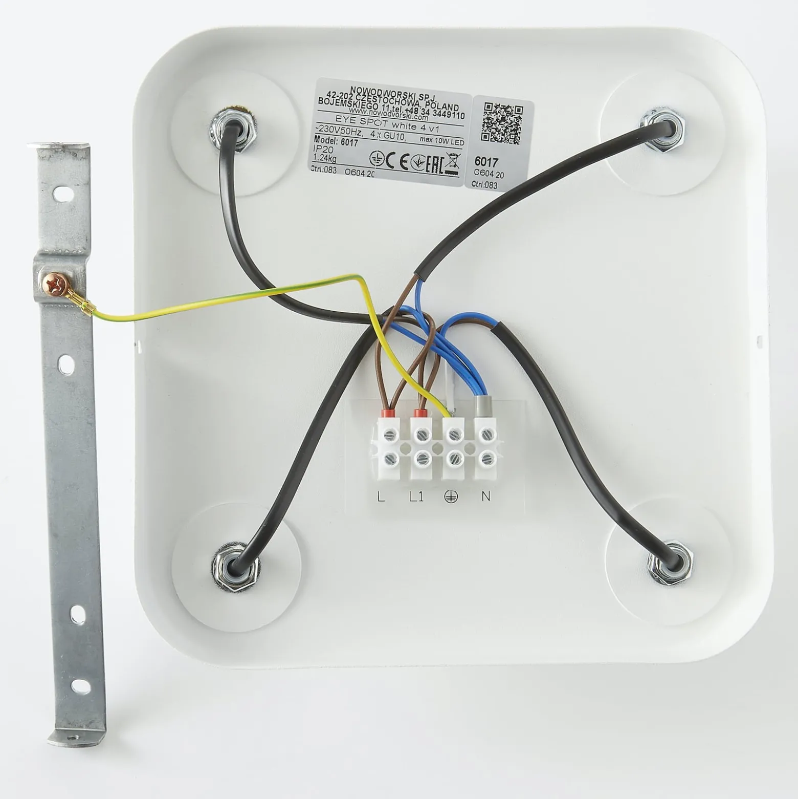 Deckenlampe Eye Spot vierflammig Quadrat, weiß