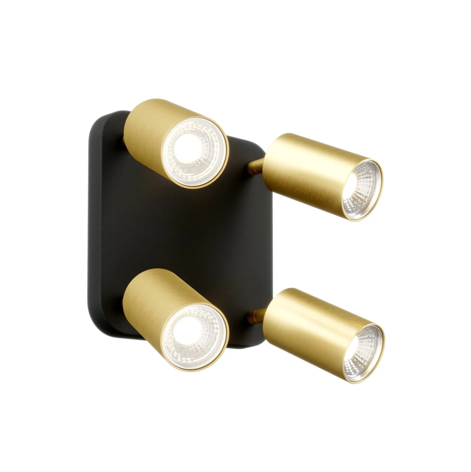 Deckenlampe Eye Spot vierflammig, schwarz/messing